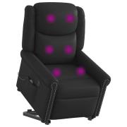 vidaXL Elektrisk stå-upp massagestol glänsande svart konstläder