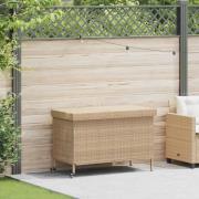 vidaXL Trädgårdslåda med hjul blandad beige 110x55x73 cm konstrotting