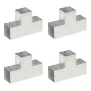 vidaXL Stolpbeslag 4 st T-form galvaniserad metall 101x101 mm