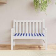 vidaXL Bänkdyna blå&vit randig 120x50x4 cm oxfordtyg