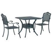 vidaXL 3-delat trädgårdsbistro-set Grön Gjutjärn