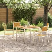 vidaXL 5-delat trädgårds matsalset av solid teak, vidaXL utomhusbord 9...