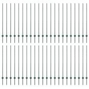 vidaXL Staketstolpar 44 st U-Kanal Grön 180 cm Stål