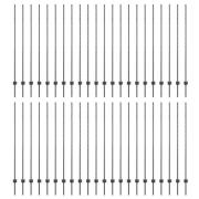 vidaXL Stängselposter 88 pcs U-Kanal Grå 200 cm Stål