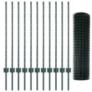 vidaXL Trädgårdsstaketset Set om 2 Grön Stål 25 x 1 m Hållbart