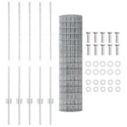 vidaXL Euro Staket med 10 U-Poster Silver 1x10 m Stål