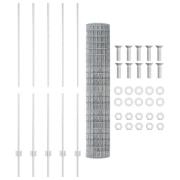 vidaXL Euro Staket med 10 U Stöd Silver 1,6x10 m Stål