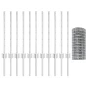 vidaXL Euro Stängsel med 11 U-poster Silver 0,6x25 m Stål