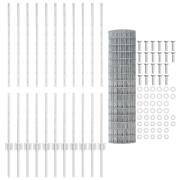 vidaXL Euro Staket med 22 U-poster Silver 1,2x25 m Stål