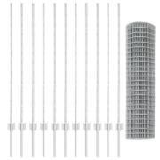 vidaXL Euro Staket med 22 U-stolpar Silver 1,2x25 m Stål