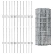 vidaXL Euro Stängsel med 11 U-poster Silver 0,4x50 m Stål