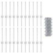 vidaXL Kedjejärnsgaller med 22 U-poster Silver 0.4x25 m Stål