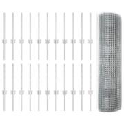 vidaXL Svetsat Trådstängsel med 22 U-stolpar Silver 0.4x50 m Stål