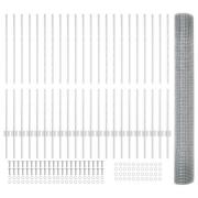 vidaXL svetsat trådstängsel med 44 U-pinnar silver 1,2x50 m stål