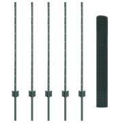 vidaXL Trädgårdsstängselset Set med 2 Grön Metall 10 x 1 m Hållbar
