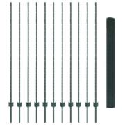 vidaXL Svetsat Stängsel med 11 U-stolpar Grön 1.5x25 m Stål