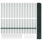 vidaXL Svetsat Trådstaket med 22 U Stänger Grönt 1.2x50 m Stål