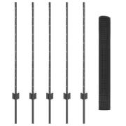 vidaXL Hönsnätstaket Set Set med 2 Grå Metall 10 x 1 m staket Hållbar
