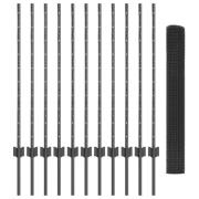vidaXL Hönsnätstängsel Set 2-pack Grå Metall, PVC-belagd tråd 25 x 1 m