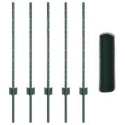 vidaXL Gärdesstolpar 5 st U-Kanal Grön 80 cm Stål, vidaXL Hexagon Gärd...