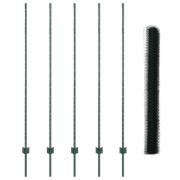 vidaXL Stängselstolpar 5 st U-kanal Grön 150 cm Stål, vidaXL Hexagon F...