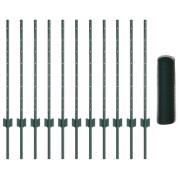 vidaXL Staketstolpar 11 st U-Kanal Grön 80 cm Stål, vidaXL Hexagon Sta...