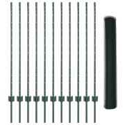 vidaXL Metallträdgårdsstaketset Set av 2 Grön Metall 25 x 1,2 meter