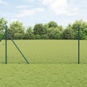 vidaXL Hexagon Stängsel Grön 1x50 m Stål, vidaXL Stängselstolpar 13 st...