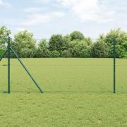 vidaXL Hexagon Stängsel Grön 1.4x100 m Stål, vidaXL Stängselstolpar 13...