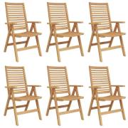 vidaXL trädgårdsstolar fällbara 6 st solid teak, vidaXL trädgårdsstola...