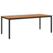 vidaXL Trädgårdsbord 200x90x75 cm Solid Akacia Trä och Metall