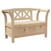 vidaXL Förvaringsbänk för trädgården 119x76x44 cm Massivt tallträ