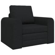 vidaXL Golvsoffa 2-i-1 Svart 98x71x83 cm Tyg