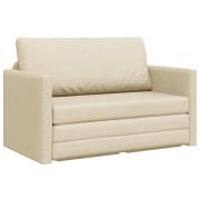 vidaXL Floor Sofa Bed 2-i-1 Grädde 124x71x78 cm Tyg
