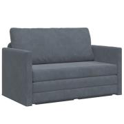 vidaXL Golvssoffa 2-i-1 Mörkgrå 124x204x61 cm Sammet
