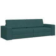 vidaXL Golvsoffa 2-i-1 Mörkgrön 245x150x60.5 cm Klädsel