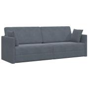 vidaXL Golvsoffa Säng 2-i-1 Mörkgrå 213x144x60 cm Sammet