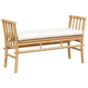 vidaXL Bänk för trädgården med dyna 110 cm av bambu