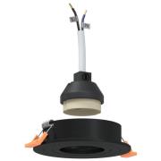 vidaXL Inbyggda Spotlights 12 st Rund GU10 Svart Ø91 mm