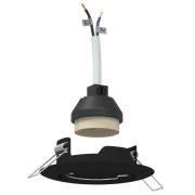 vidaXL Inbyggda Spotlights 12 st Runda GU10 Svart Ø90 mm Stål