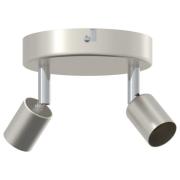 vidaXL Takspotlight 2 Vägs Justerbar Borstad Nickel GU10