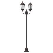 vidaXL Trädgårds ljusstolpe 2-lampa E27 Brons 220 cm Aluminium