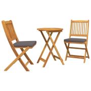 vidaXL 3-delars trädgårdsbistro set - Solid akaciaträ
