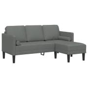 vidaXL 3-sits L-formad soffa mörkgrå 160 cm tyg