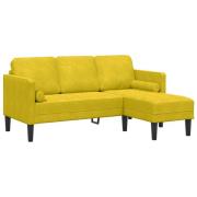 vidaXL L-formad Soffa Gul 173x131x67 cm Sammet