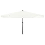 vidaXL Trädgårdsparaply med LED-lampor Ø395x245 cm Sandvit