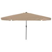 vidaXL Uteplatsparaply med LED-lampor ø395x245 cm Taupe