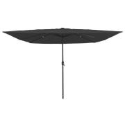 vidaXL Fyrkantig Trädgårdspaviljong med LED-lampor 295x245 cm Antracit