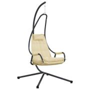 vidaXL Hängande Stol med Ställning och Dyna Beige Stål