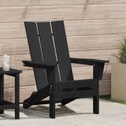 vidaXL vikbar Adirondackstol Svart 74,5x80,5x90 cm HDPE